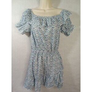 Yoins blue‎ and white floral dress size medium